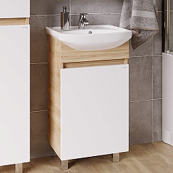 Grossman Тумба под раковину Поло 45 дуб сонома светлый/белая – фотография-3